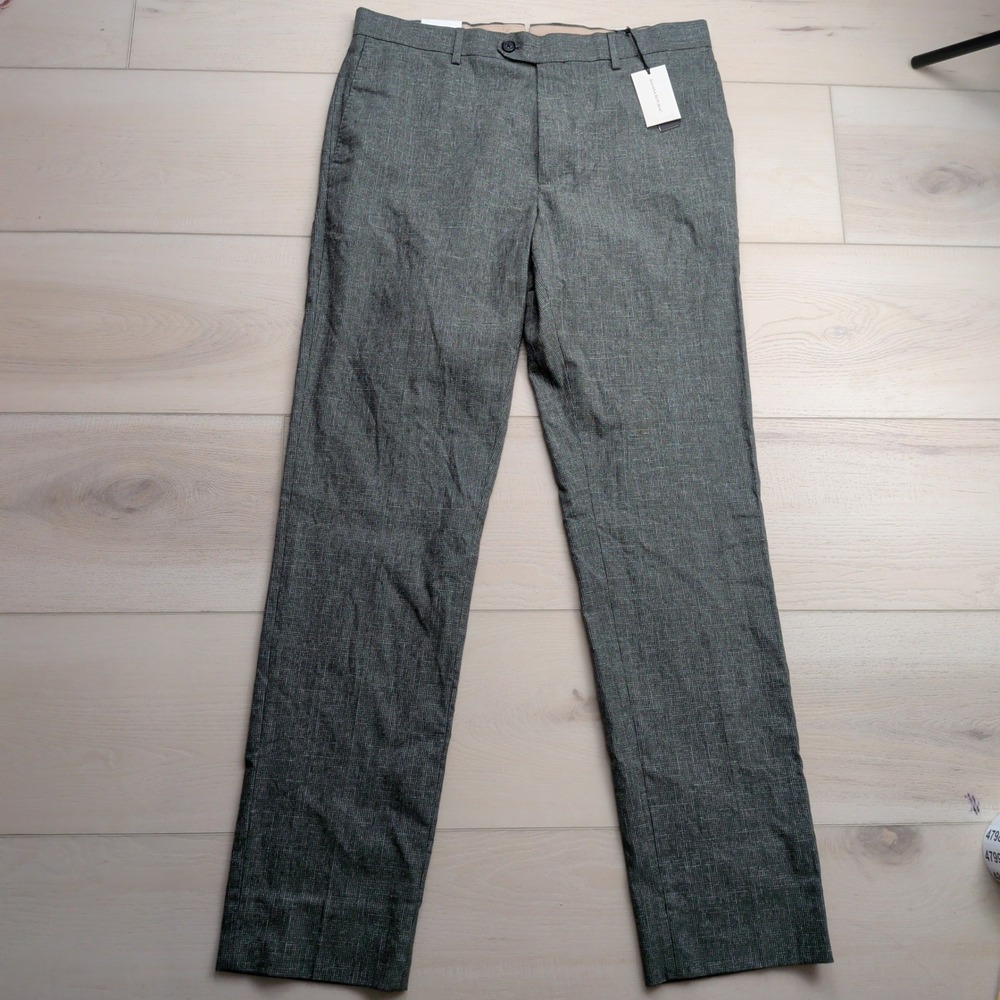NEW Banana Republic Slim Wrinkle Resistant Dress Pants Mens 34x34‎ Gray Stretch